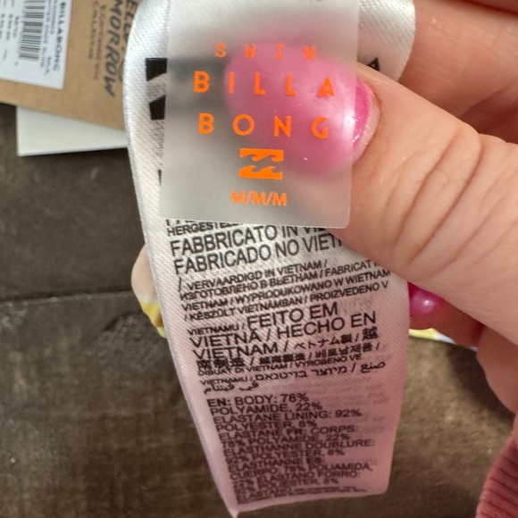 BILLABONG NWT Striped Triangle Wrap Bikini Top Size Medium Swim Summer Beach - Picture 6 of 10